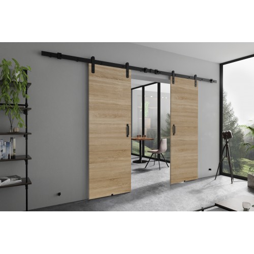 Dubultās bīdāmās durvis RETRO DUO Loft R, gaišais ozols
